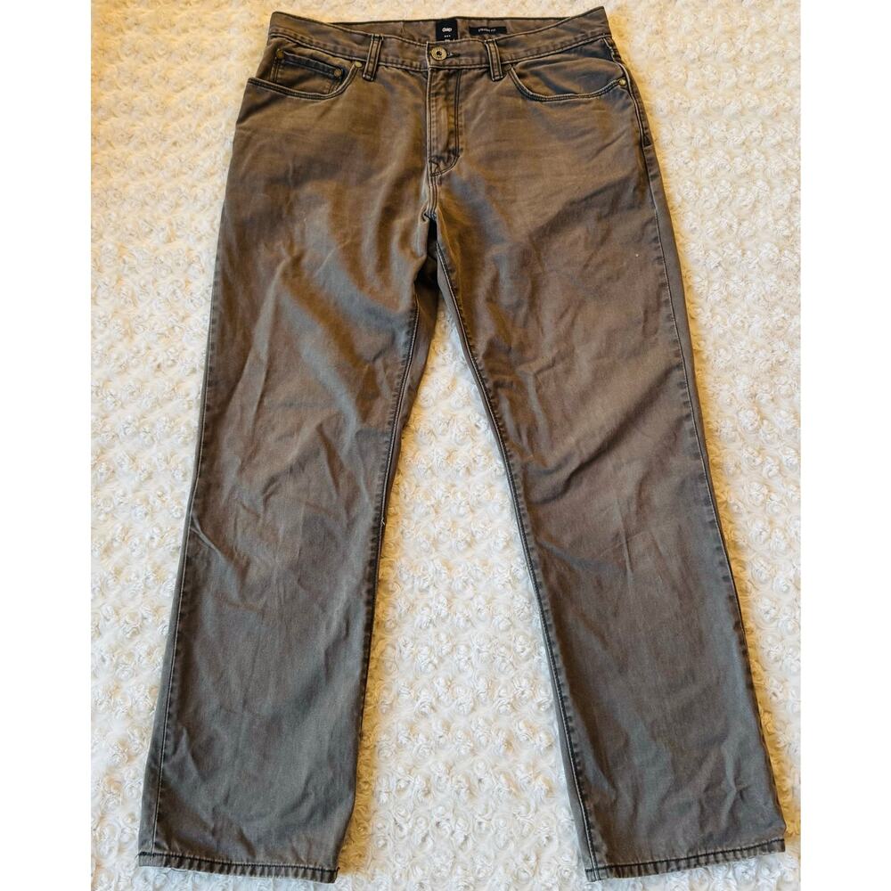 GAP Mens Loden Taupe 100% Cotton Straight Fit Classic Jeans Pants Size 33" Waist